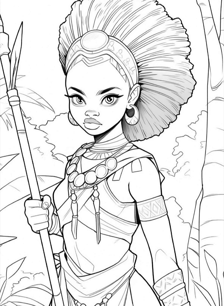 Melanin Warriors Coloring Book