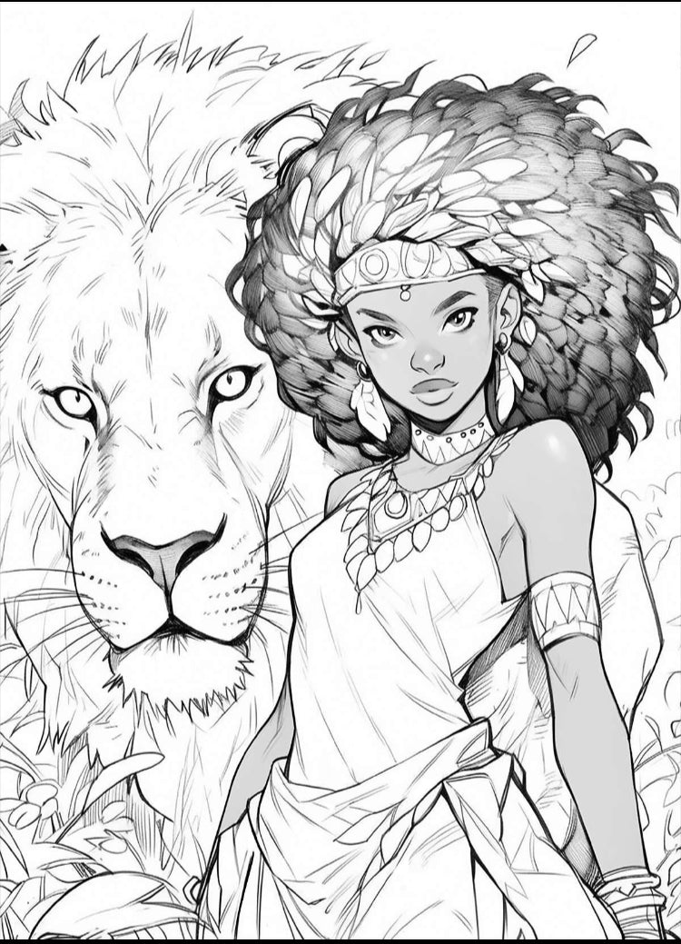 Melanin Warriors Coloring Book